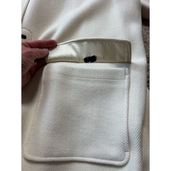 Land's End Toggle Hooded 100% Wool Jacket/Coat, Size Women's 3X, Cream - Picture 9 of 14